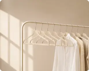 Slim non-slip hangers with light clothing